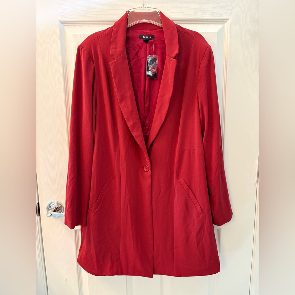 torrid Bold Red Single-Button Blazer